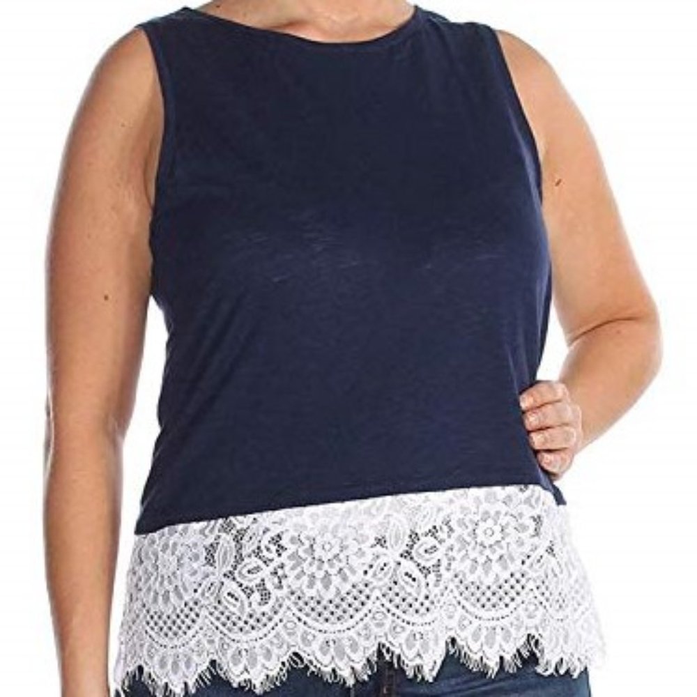 Maison Jules Lace-Trim Tank Top